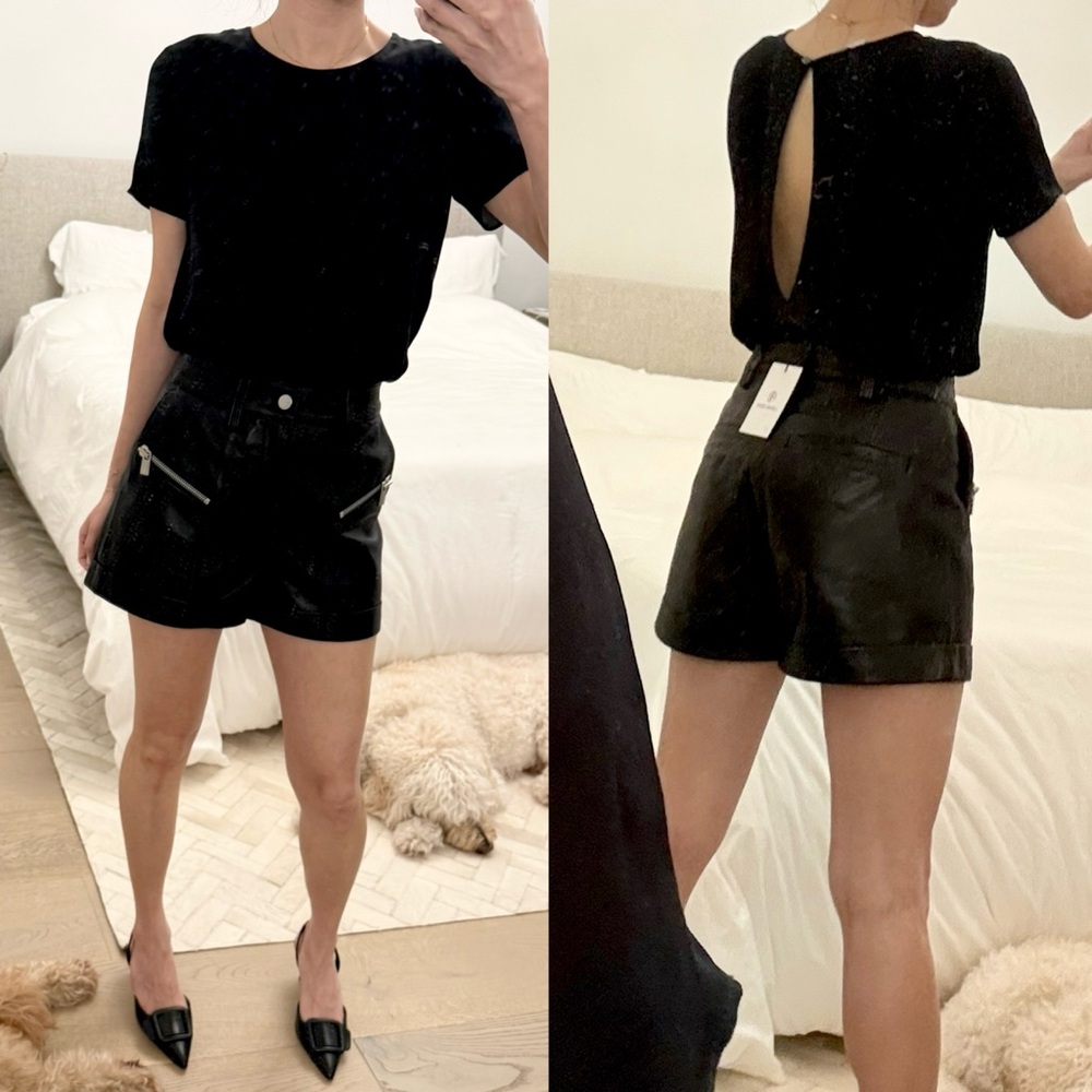 Aritzia Wilfred Black 100% silk top in XXS